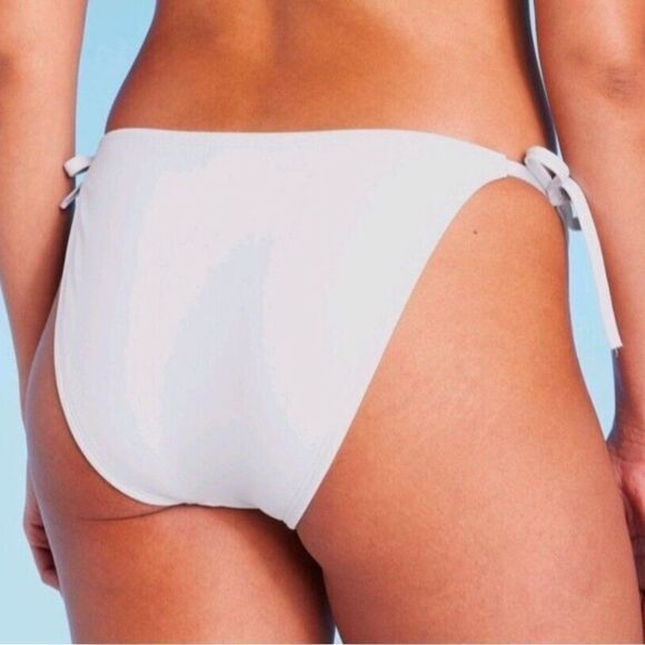 NWT Shade & Shore Women’s White Hip Tie Bikini Swim Bottom  - Size S 4/6 - Picture 3 of 11